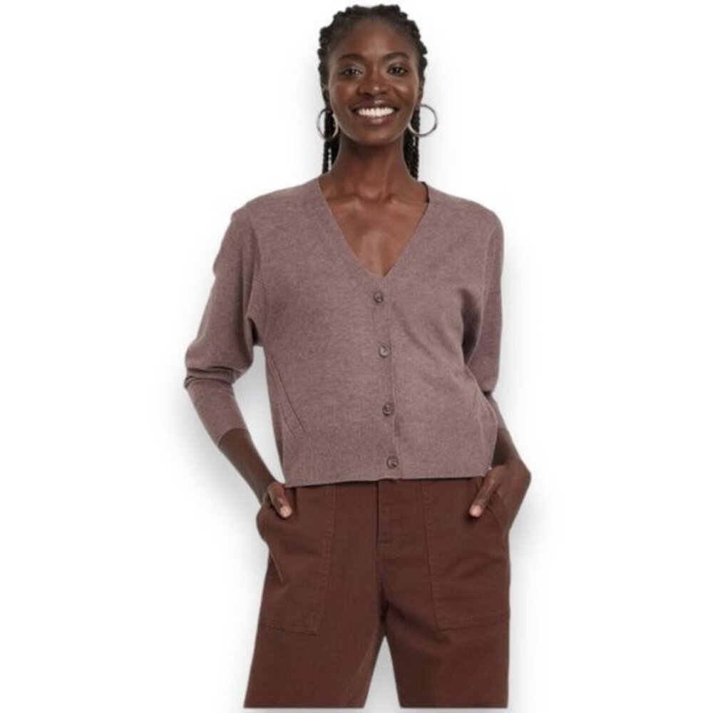 A New Day Women’s Lightweight Fine Gauge Button Front Cardigan Brown XXL